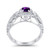 Art Deco Round Natural Stone Filigree Ring