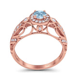 Art Deco Round Natural Stone Filigree Ring