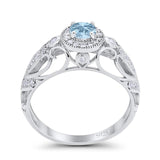 Art Deco Round Natural Stone Filigree Ring