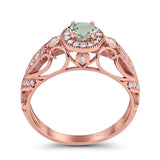 Art Deco Round Natural Stone Filigree Ring