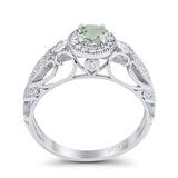 Art Deco Round Natural Stone Filigree Ring