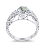 Art Deco Round Natural Stone Filigree Ring