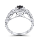 Art Deco Round Natural Stone Filigree Ring