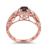 Art Deco Round Natural Stone Filigree Ring