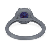 Art Deco Round Natural Stone Ring