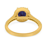 Art Deco Round Natural Stone Ring