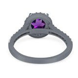 Art Deco Round Natural Stone Ring