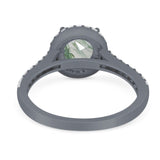 Art Deco Round Natural Stone Ring