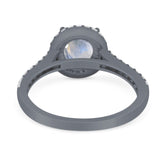 Art Deco Round Natural Stone Ring