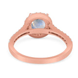 Art Deco Round Natural Stone Ring