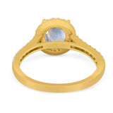 Art Deco Round Natural Stone Ring