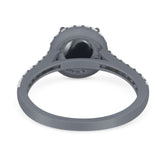 Art Deco Round Natural Stone Ring