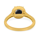 Art Deco Round Natural Stone Ring
