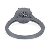 Art Deco Round Natural Stone Ring