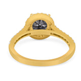 Art Deco Round Natural Stone Ring