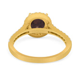 Art Deco Round Natural Stone Ring