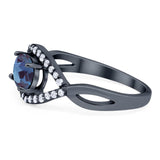 Infinity Oval Natural Stone Evil Eye Halo Ring