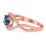 Infinity Oval Natural Stone Evil Eye Halo Ring