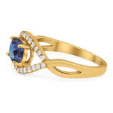Infinity Oval Natural Stone Evil Eye Halo Ring