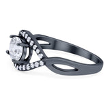 Infinity Oval Natural Stone Evil Eye Halo Ring