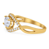 Infinity Oval Natural Stone Evil Eye Halo Ring