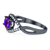 Infinity Oval Natural Stone Evil Eye Halo Ring