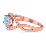 Infinity Oval Natural Stone Evil Eye Halo Ring