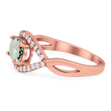 Infinity Oval Natural Stone Evil Eye Halo Ring