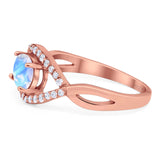 Infinity Oval Natural Stone Evil Eye Halo Ring