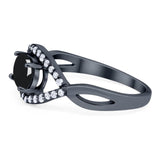 Infinity Oval Natural Stone Evil Eye Halo Ring