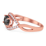 Infinity Oval Natural Stone Evil Eye Halo Ring