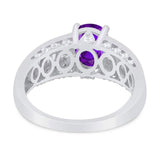 Art Deco Oval Natural Stone Cocktail Ring