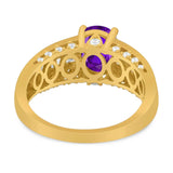 Art Deco Oval Natural Stone Cocktail Ring