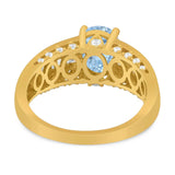 Art Deco Oval Natural Stone Cocktail Ring