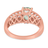 Art Deco Oval Natural Stone Cocktail Ring