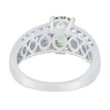 Art Deco Oval Natural Stone Cocktail Ring