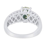 Art Deco Oval Natural Stone Cocktail Ring