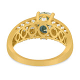 Art Deco Oval Natural Stone Cocktail Ring