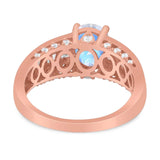 Art Deco Oval Natural Stone Cocktail Ring