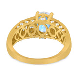 Art Deco Oval Natural Stone Cocktail Ring