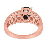 Art Deco Oval Natural Stone Cocktail Ring