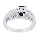 Art Deco Oval Natural Stone Cocktail Ring