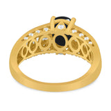 Art Deco Oval Natural Stone Cocktail Ring