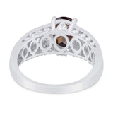 Art Deco Oval Natural Stone Cocktail Ring