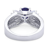 Art Deco Round Natural Stone Cocktail Ring