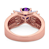 Art Deco Round Natural Stone Cocktail Ring