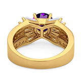 Art Deco Round Natural Stone Cocktail Ring