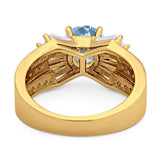 Art Deco Round Natural Stone Cocktail Ring