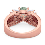 Art Deco Round Natural Stone Cocktail Ring