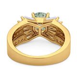 Art Deco Round Natural Stone Cocktail Ring